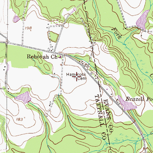 Topographic Map of Hammock Cemetery, GA