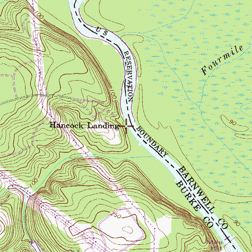 Topographic Map of Hancock Landing, GA