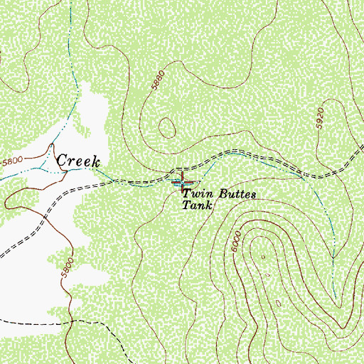 Topographic Map of Twin Buttes Tank, AZ