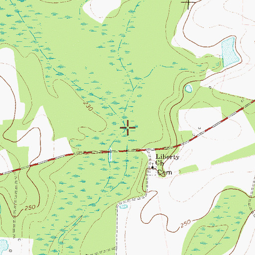 Topographic Map of Hardy Mill Creek, GA