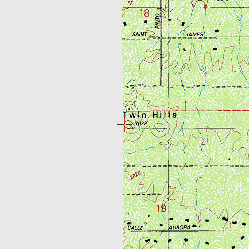 Topographic Map of Twin Hills, AZ