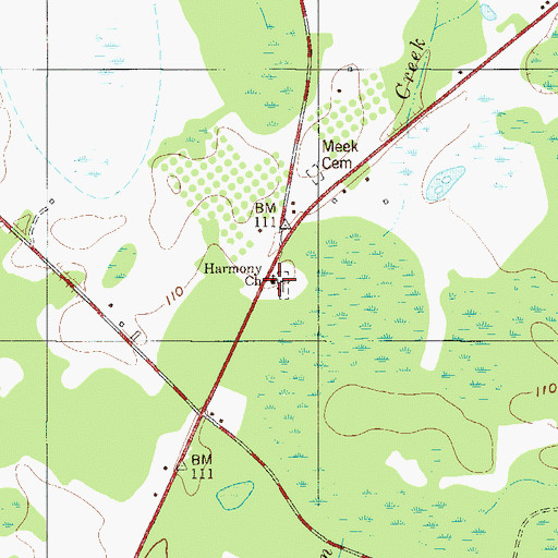 Topographic Map of Harmony Church, GA