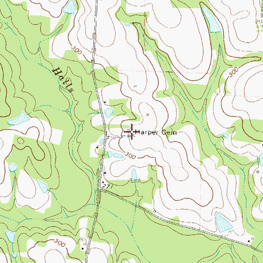 Topographic Map of Harper Cemetery, GA