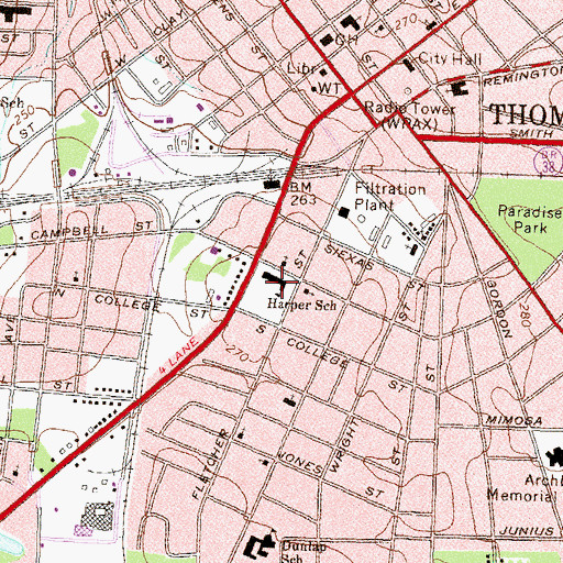 Topographic Map of Harper School, GA