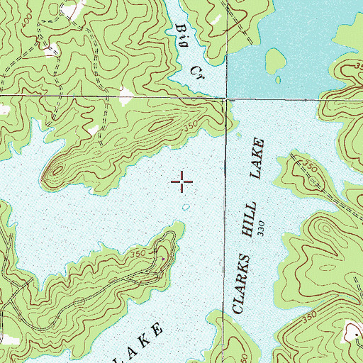 Topographic Map of Hart Creek, GA