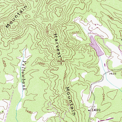 Topographic Map of Harvest Mountain, GA