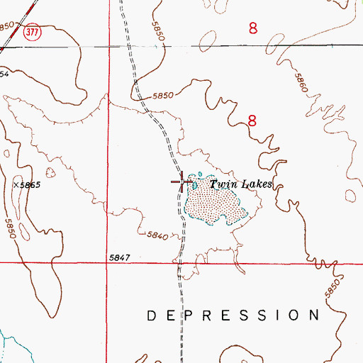 Topographic Map of Twin Lakes, AZ