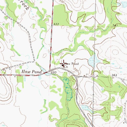 Topographic Map of Haw Pond Church, GA