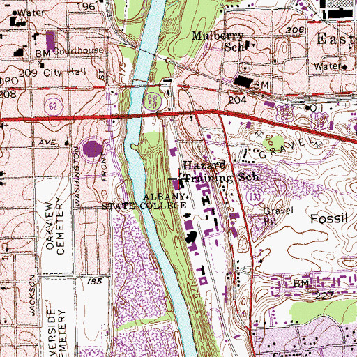 Topographic Map of Hazard Training School, GA