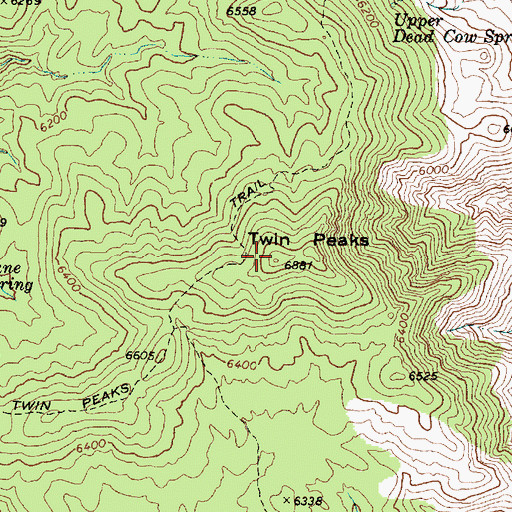 Topographic Map of Twin Peaks, AZ