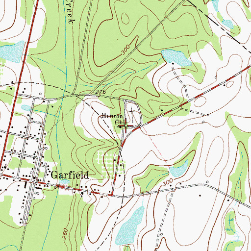 Topographic Map of Hebron Church, GA