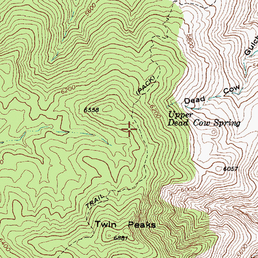 Topographic Map of Twin Peaks Trail, AZ