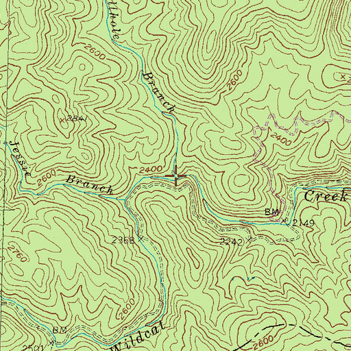 Topographic Map of Hellhole Branch, GA