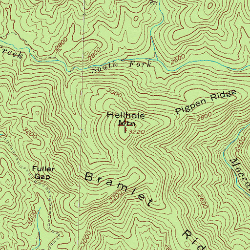 Topographic Map of Hellhole Mountain, GA