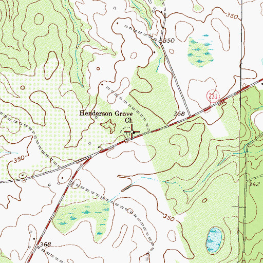 Topographic Map of Henderson Grove Church, GA