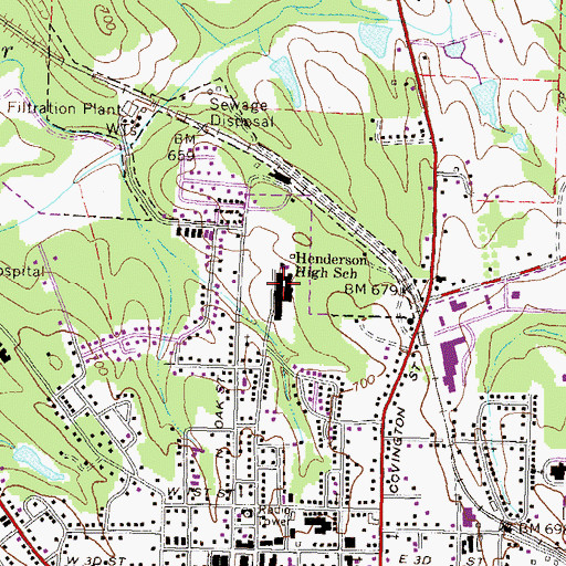 Topographic Map of North Mulberry Academy, GA
