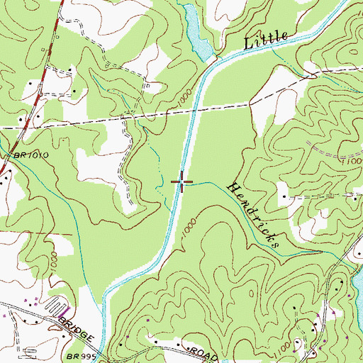 Topographic Map of Hendricks Creek, GA