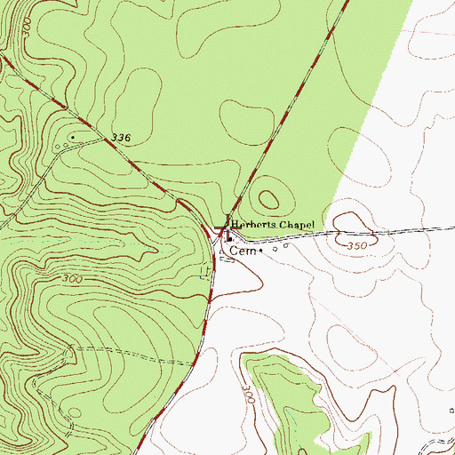 Topographic Map of Herberts Chapel, GA