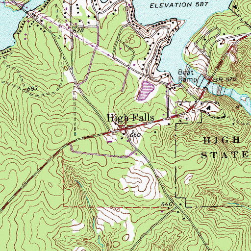 Topographic Map of High Falls, GA