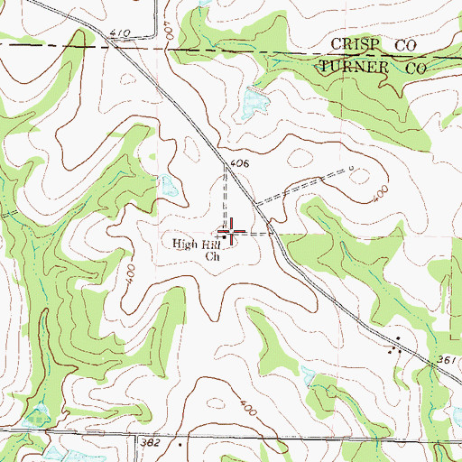 Topographic Map of High Hill Church, GA