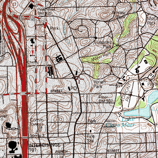 Topographic Map of High Museum, GA