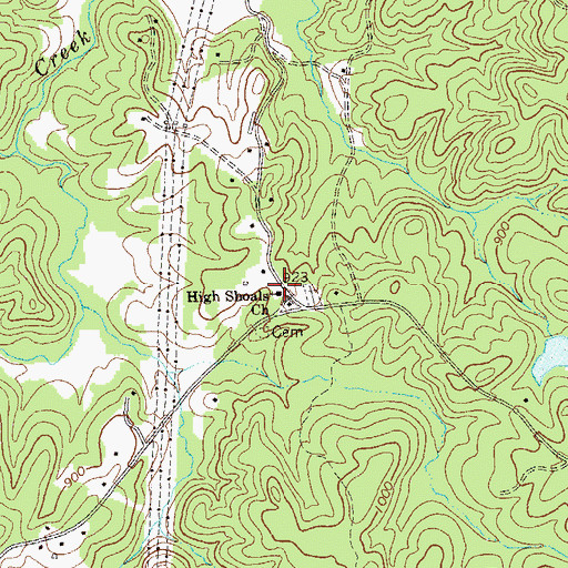 Topographic Map of High Shoals Church, GA