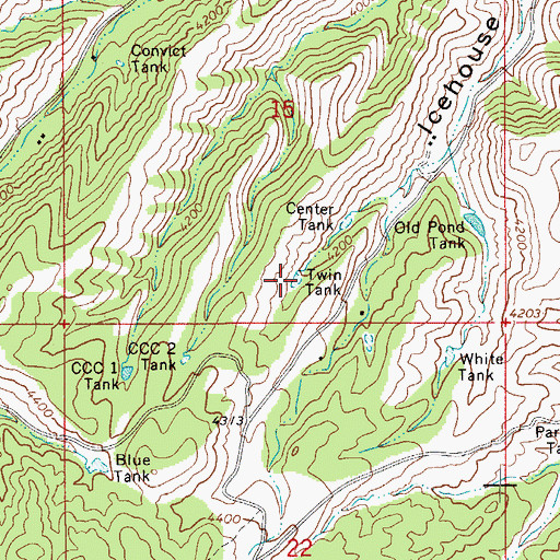 Topographic Map of Twin Tank, AZ