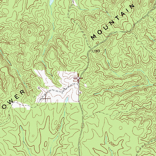 Topographic Map of Hightower Mountain, GA