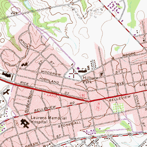 Topographic Map of Hilburn Park, GA