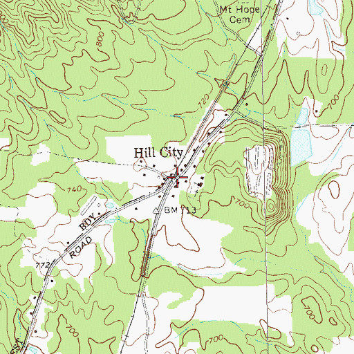 Topographic Map of Hill City, GA