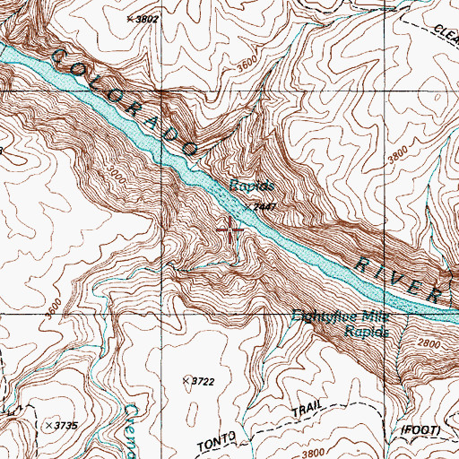Topographic Map of Cremation Creek, AZ