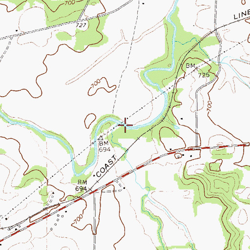 Topographic Map of Hills Creek, GA