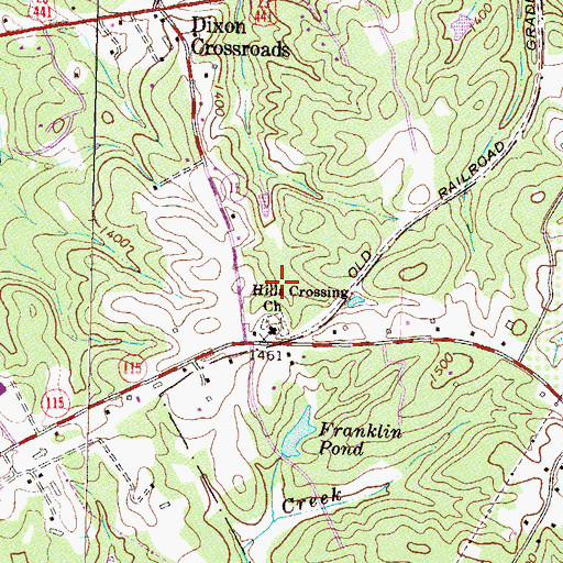 Topographic Map of Hills Crossing Church, GA