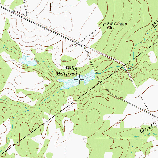 Topographic Map of Hills Millpond, GA