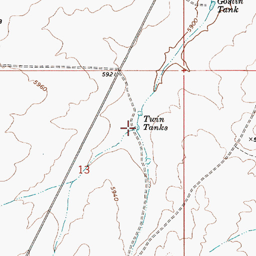 Topographic Map of Twin Tanks, AZ
