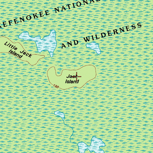 Topographic Map of Jack Island, GA