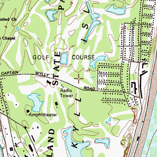 Topographic Map of Jekyll Island, GA