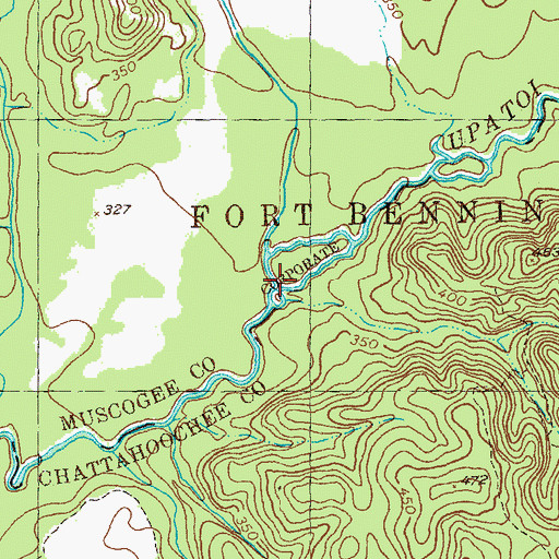 Topographic Map of Kendall Creek, GA