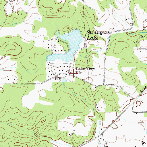 Topographic Map of Lake View Church, GA