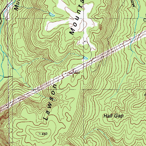Topographic Map of Lawson Mountain, GA
