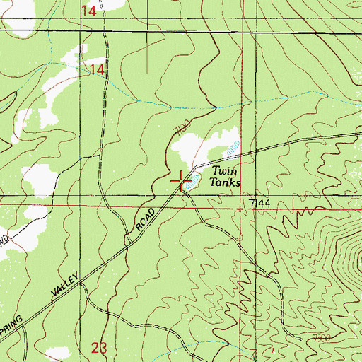 Topographic Map of Twin Tanks, AZ