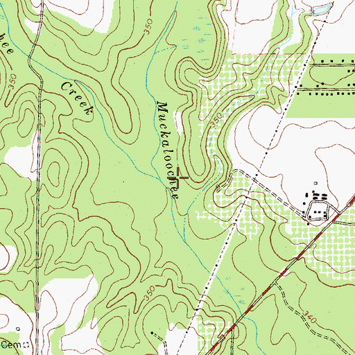 Topographic Map of Little Muckaloochee Creek, GA