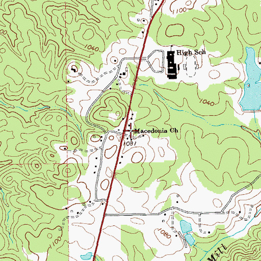 Topographic Map of Macedonia Church, GA