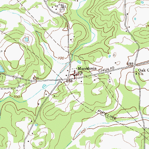 Topographic Map of Macedonia Church, GA