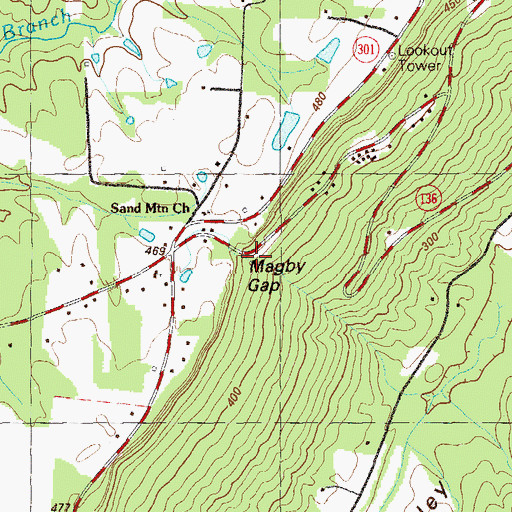 Topographic Map of Magby Gap, GA