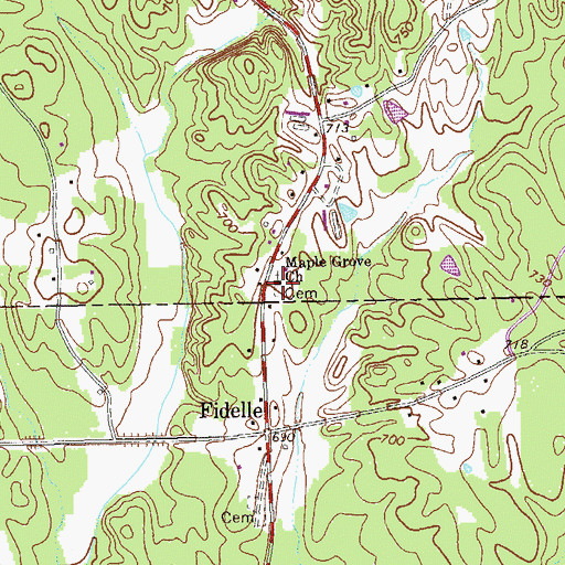 Topographic Map of Maple Grove Church, GA