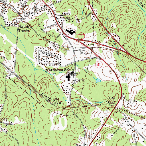 Topographic Map of Matthews Learning Center, GA