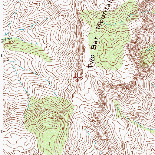 Topographic Map of Two Bar Mountain, AZ