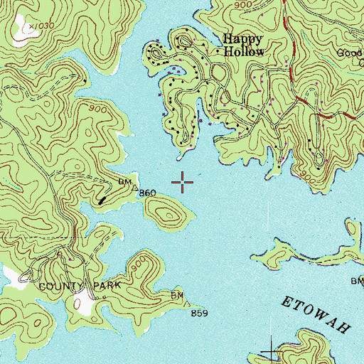 Topographic Map of McKaskey Creek, GA