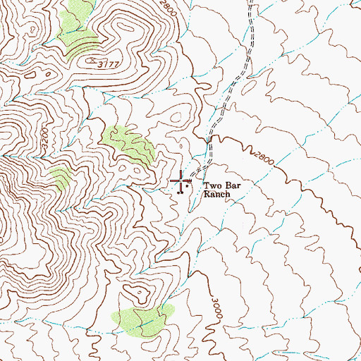 Topographic Map of Two Bar Ranch, AZ